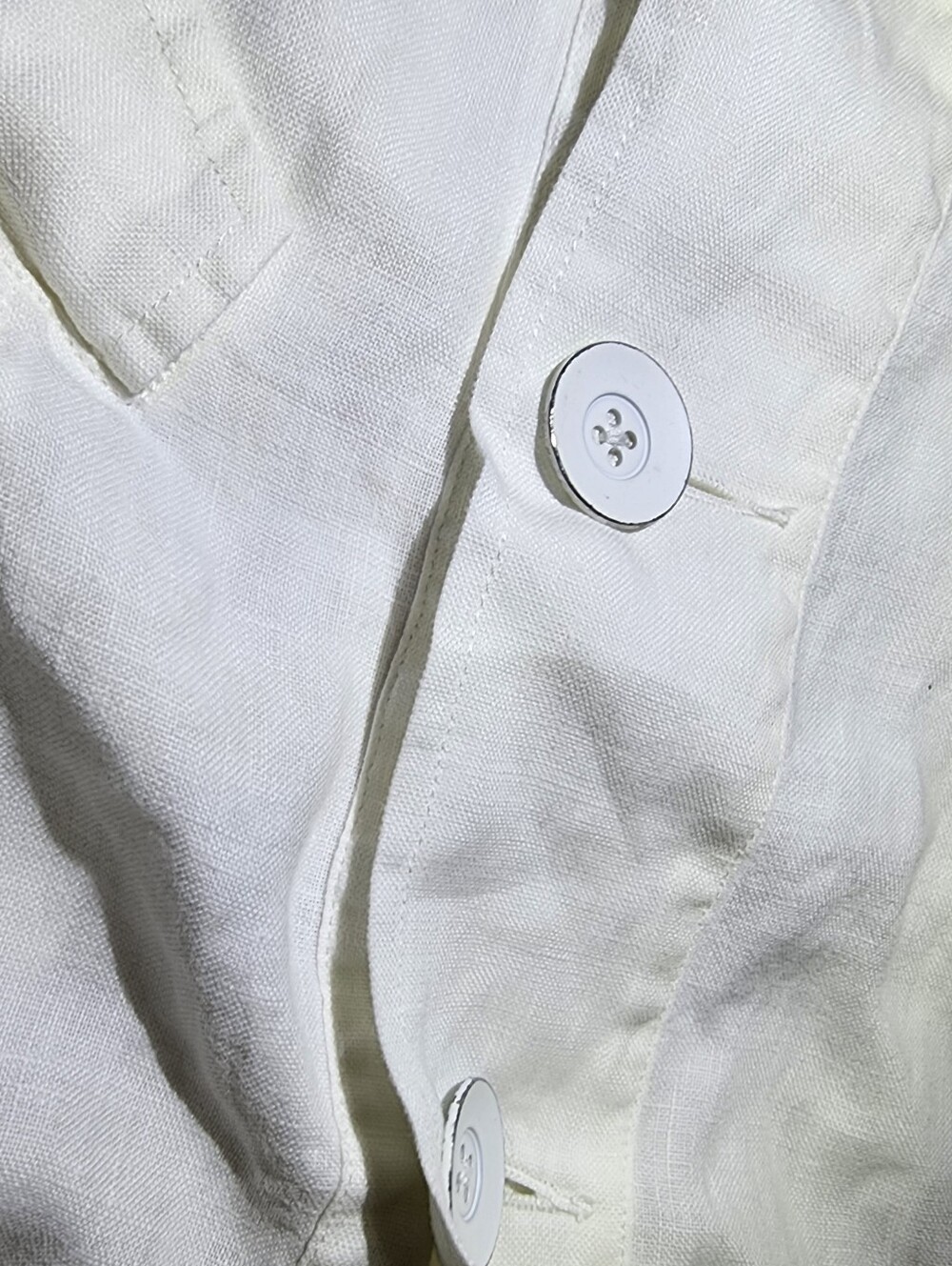 CAbi Womens Small Topside Topper White 100% Linen Jacket  Metal Buttons - Picture 6 of 14